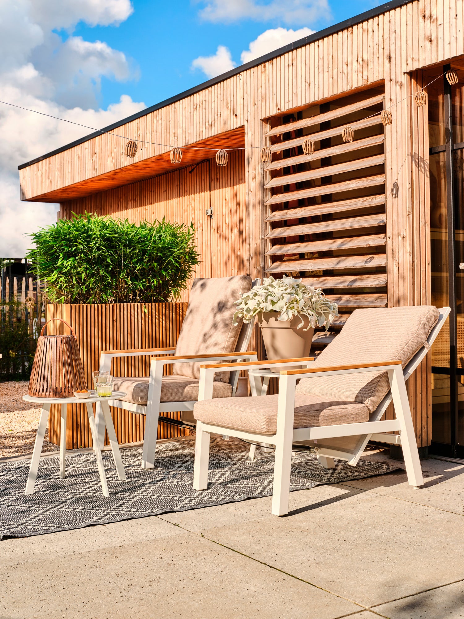Intratuin loungestoel Hidde wit