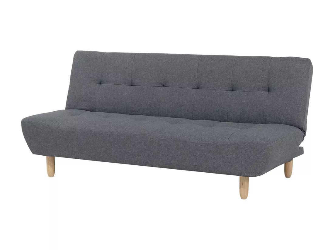 Canapé convertible 3 places en tissu gris foncé ALSTEN