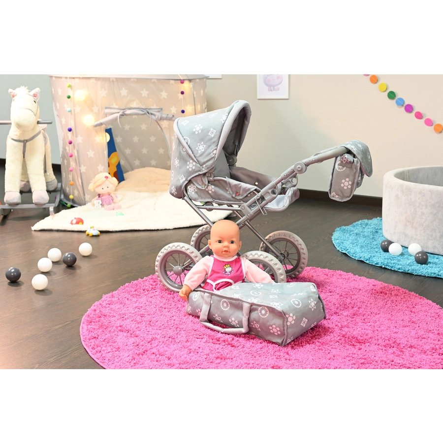 knorr toys® Puppenwagen Ruby - Royal grey grau