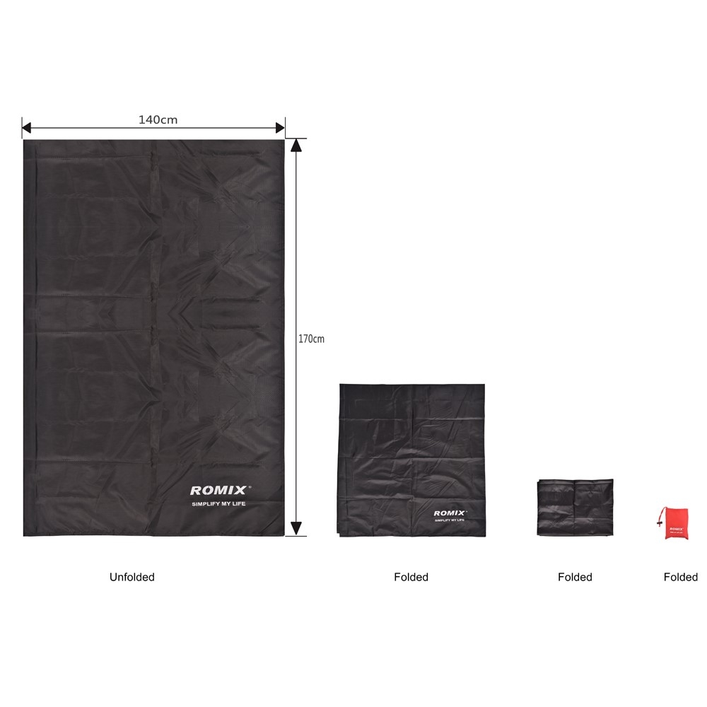 (170x140cm) Ultraleichtes Beach Tuch Outdoor Picknick Decke - Schwarz