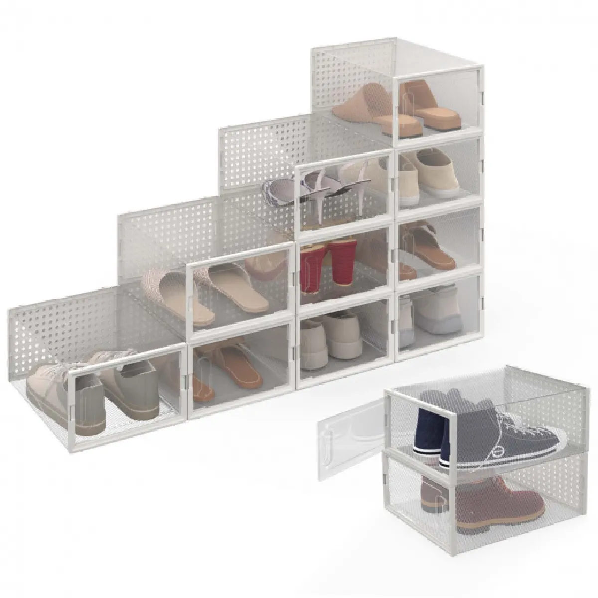 Idmarket MARKET Lot de 12 Boites à Chaussures