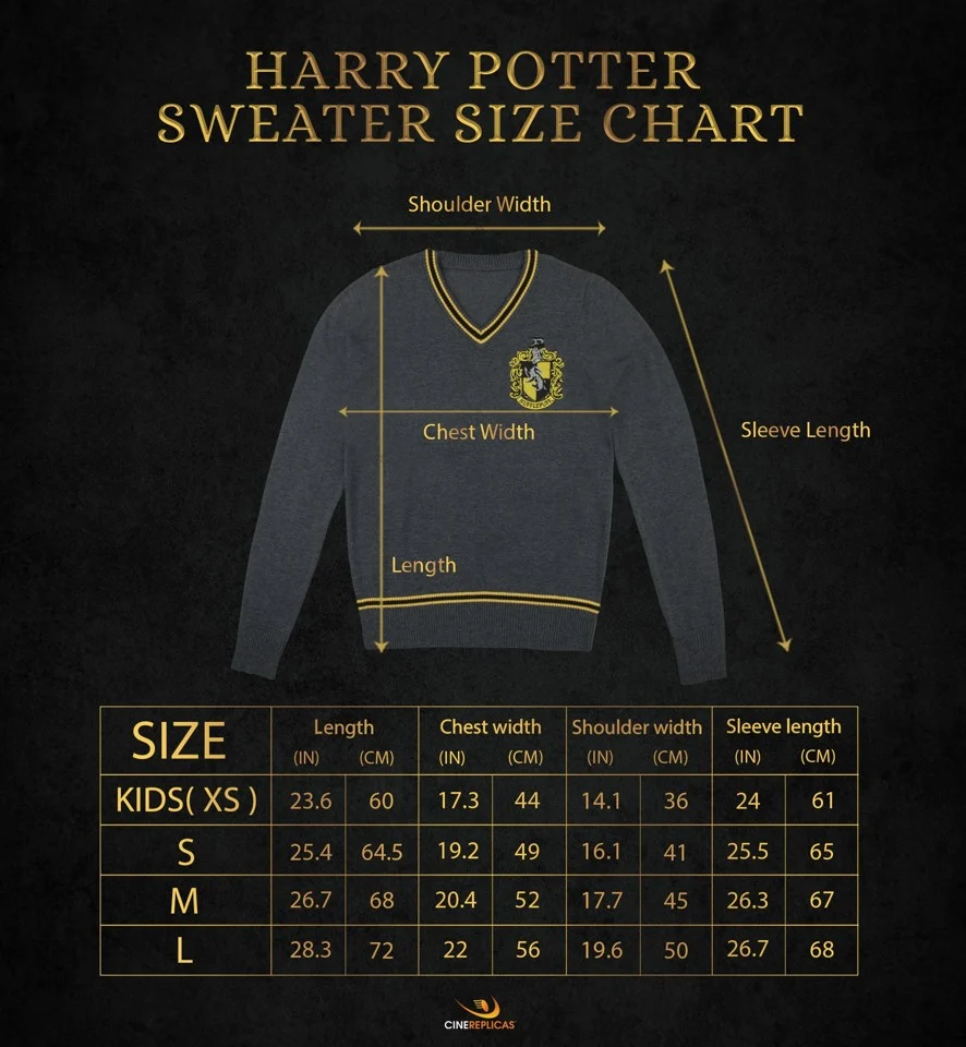 Harry Potter - Hufflepuff - Grå striktrøje - Small