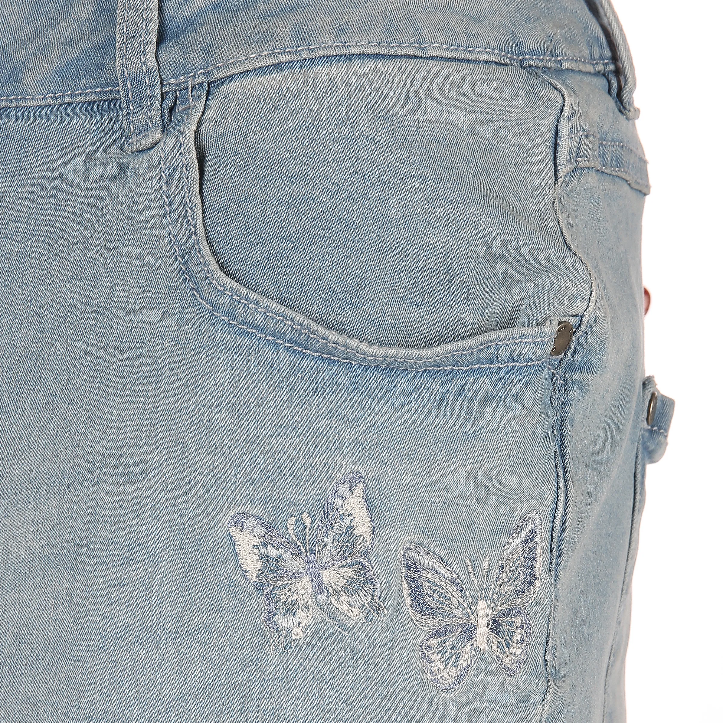 Damen Hose mit Stickerei in 7/8 Länge