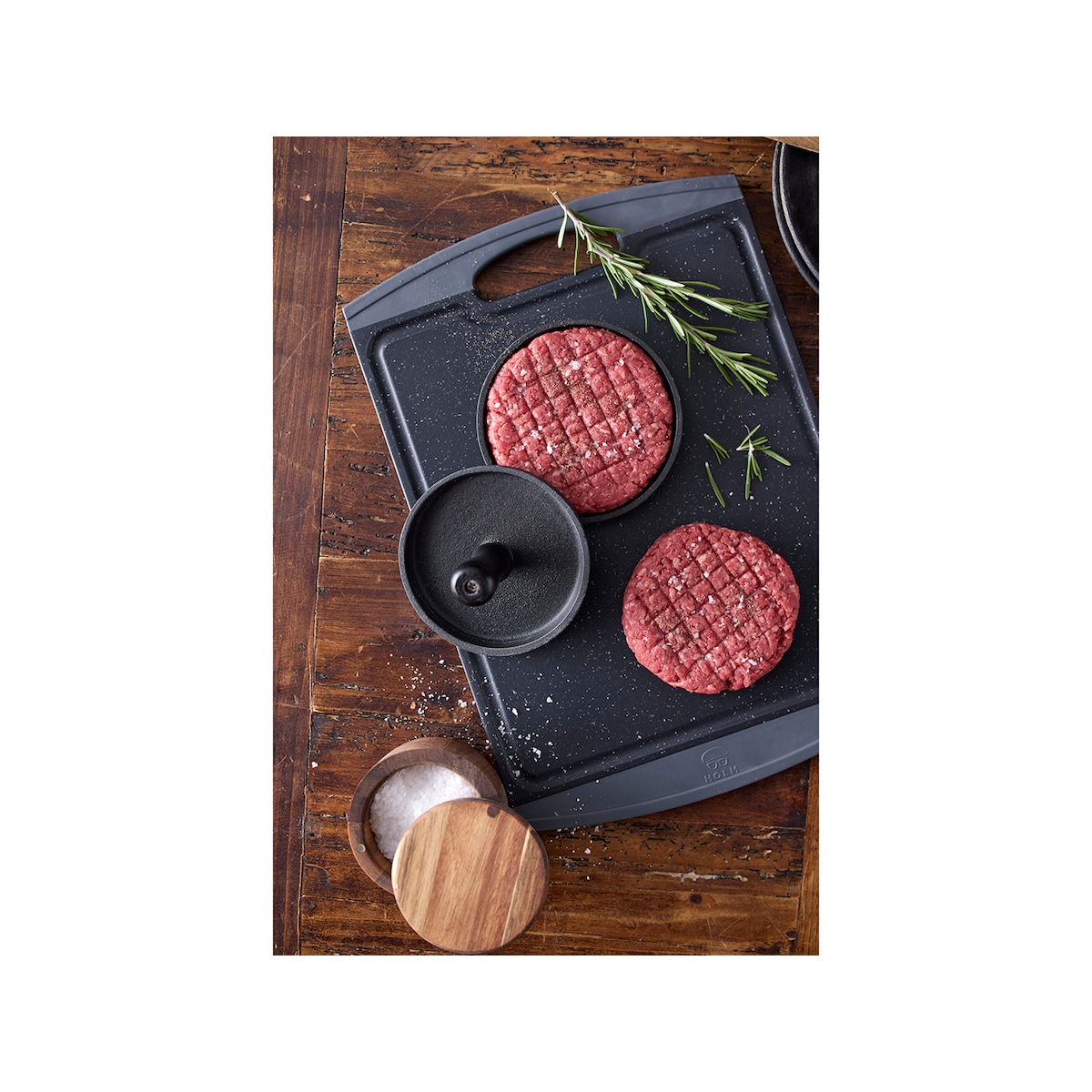HOLM Hamburger press Dia 12 cm Black