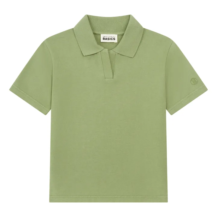 SMALLABLE BASICS T-Shirt Polo Garçon Coton Bio | Vert Eucalyptus