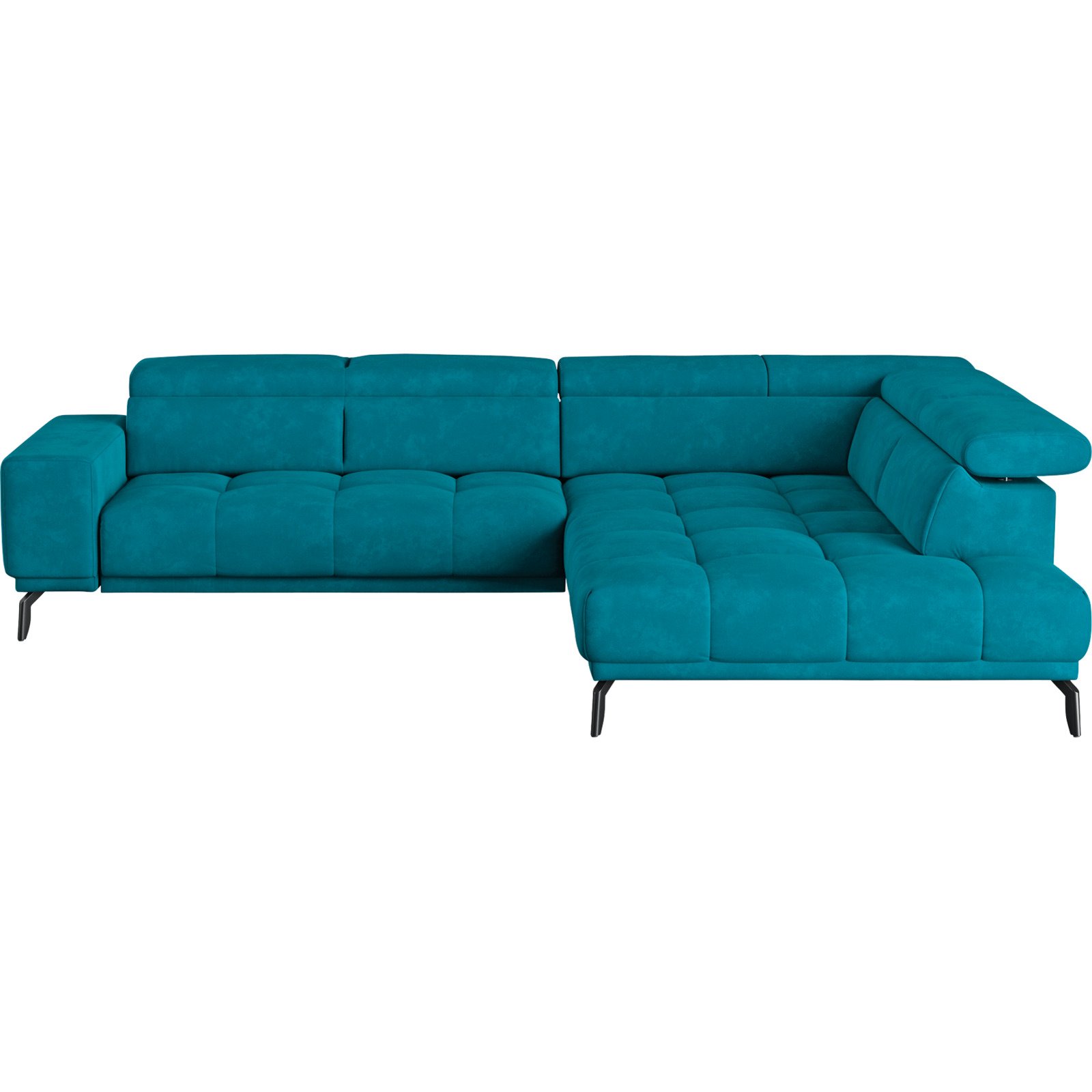 Ecksofa Jamba Stoff petrol, Ottomane rechts
