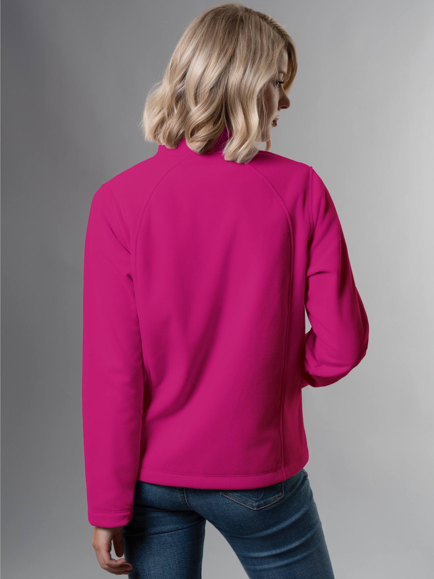 Taillierte Fleecejacke Magenta