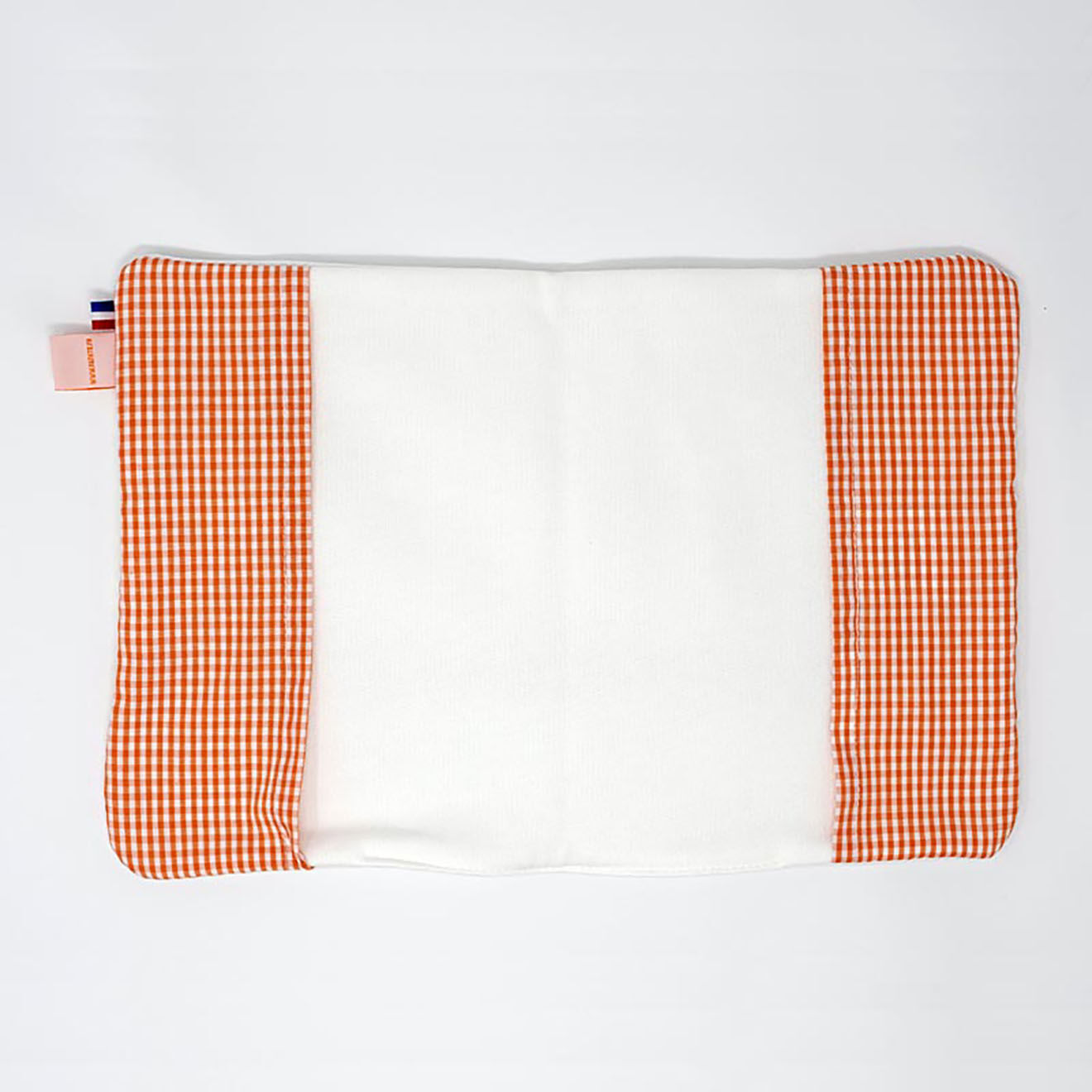 Papate Protège Carnet de Santé en Coton Bio Wooly blanc/vichy - 25x18 cm