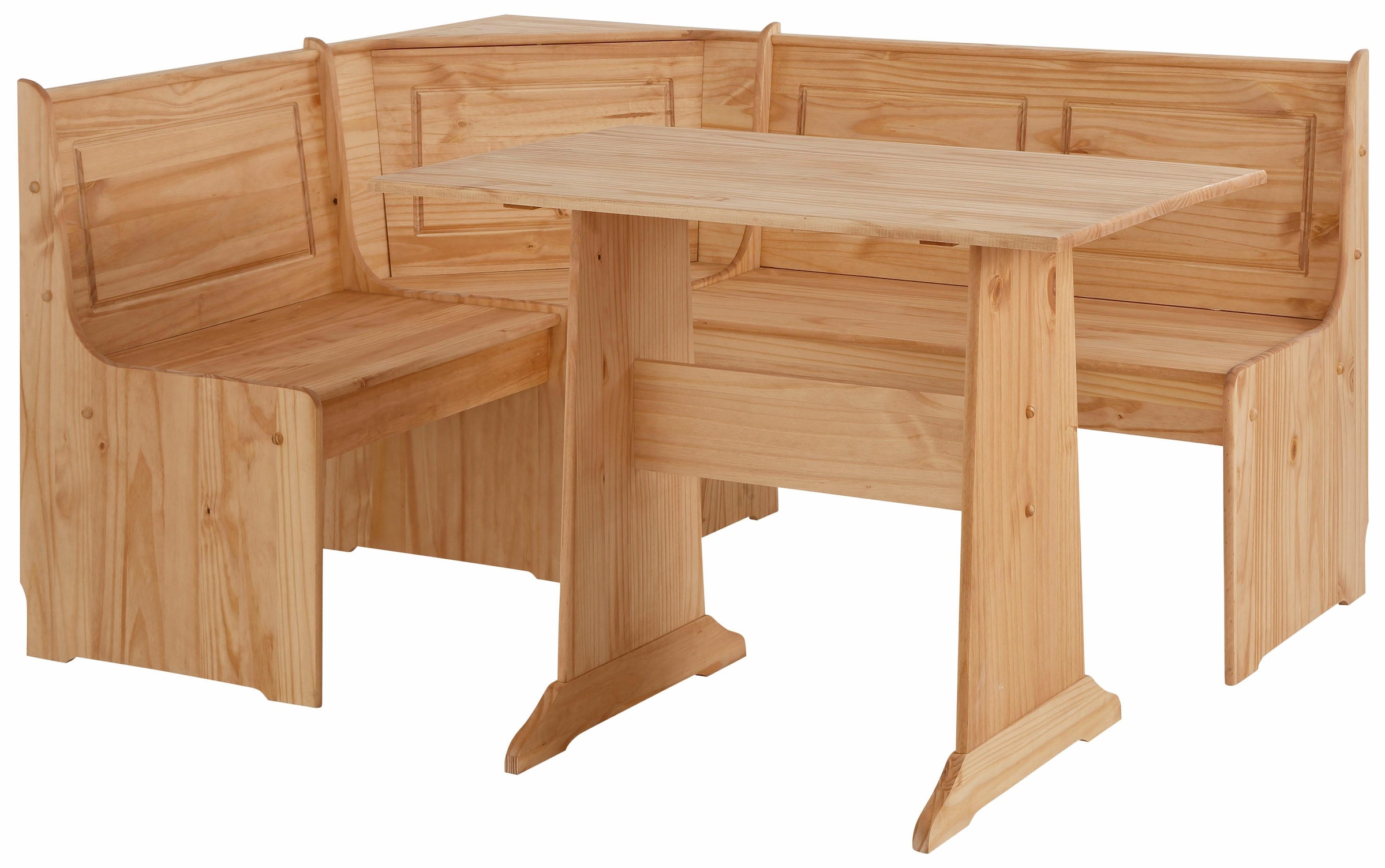 Home affaire Essgruppe »Sascha« 2 Stk. tlg. mit Tisch und Truhen-Eckbank, Massivholz,