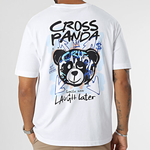 Tee Shirt Oversize Large Laugh Later Blanc
