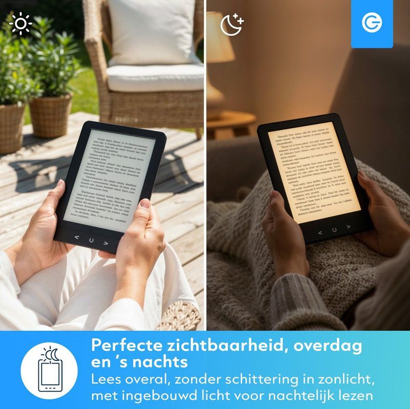 Silvergear - E-reader - Zwart - 6-inch Scherm - 4 GB Opslag