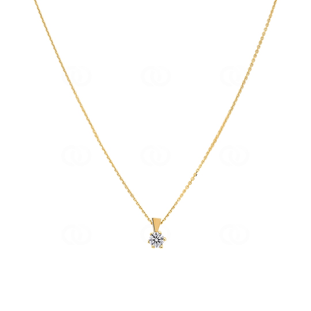 Collier mit Anhänger 750/18 K Gelbgold mit Diamant 0.10 ct H/si