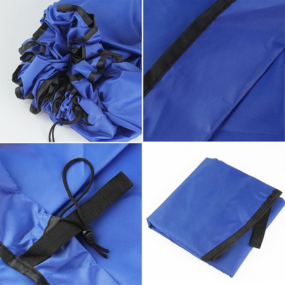 (Ø150cm) Kinder Spieldecke Spielzeugmatte Aufräumsack mit Zugband - Blau