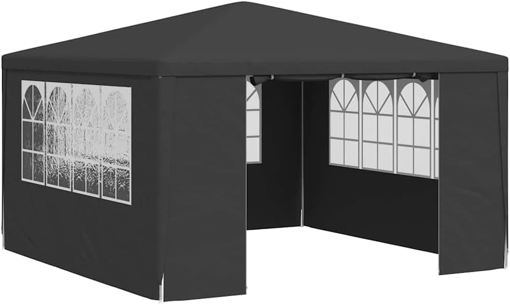 vidaXL Profi Partyzelt mit Seitenwänden UV-beständig Wasserbeständig Pavillon Festzelt Gartenpavillon Gartenzelt Garten Bierzelt 4x4m Anthrazit 90g/m²
