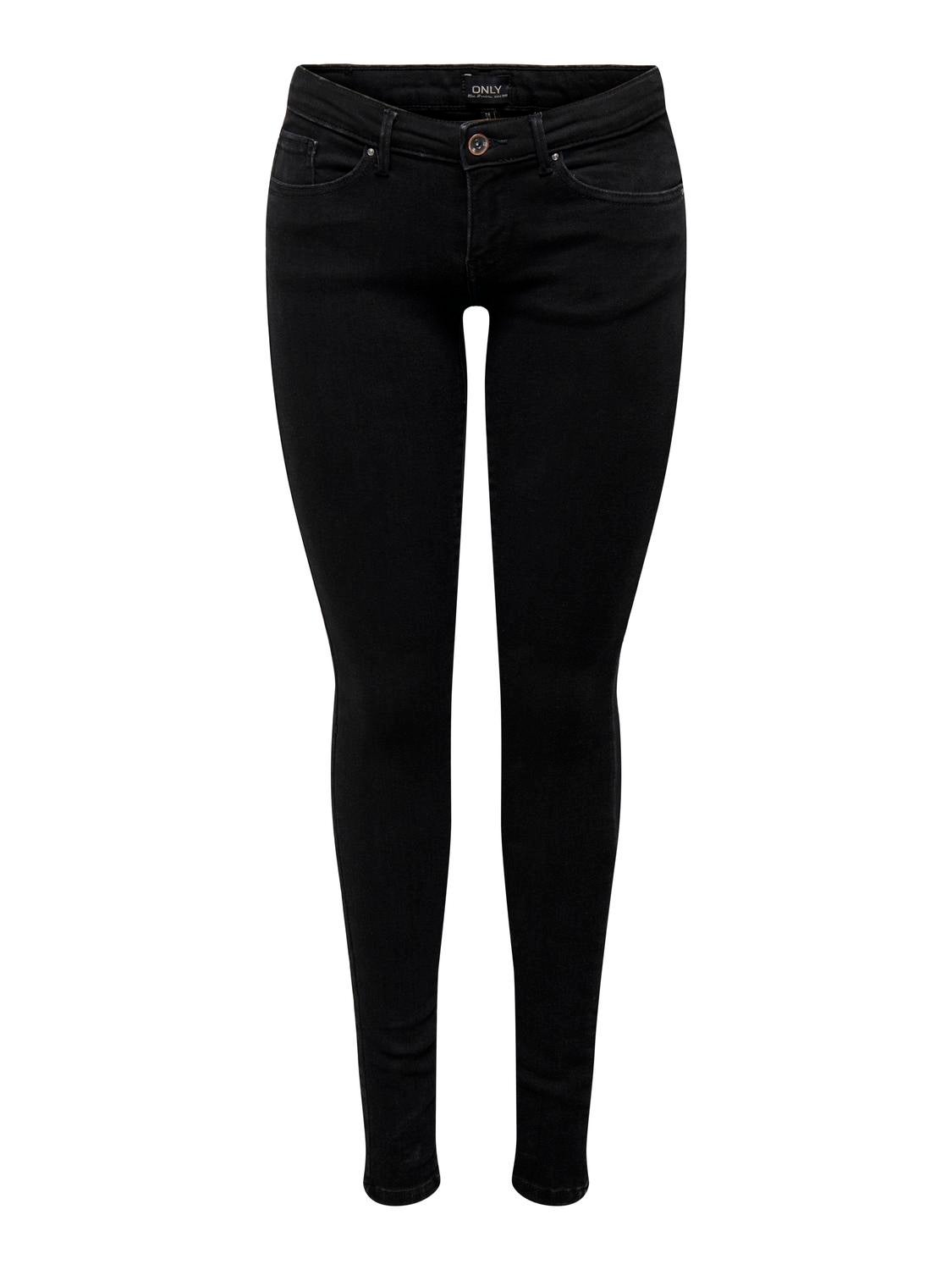 ONLCORAL Sehr niedrige Taille Skinny Fit Jeans Black Denim