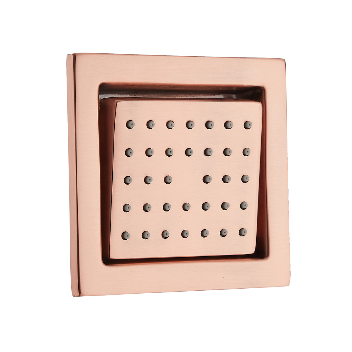Saniclear Copper inbouw massage jet vierkant geborsteld koper