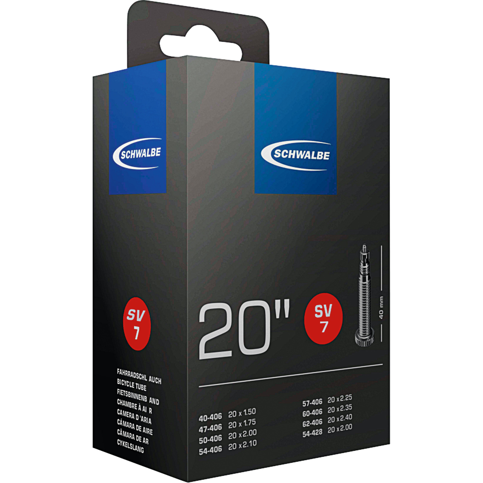 Schwalbe Fahrradschlauch SV7 20x1.50-2.50 40 mm