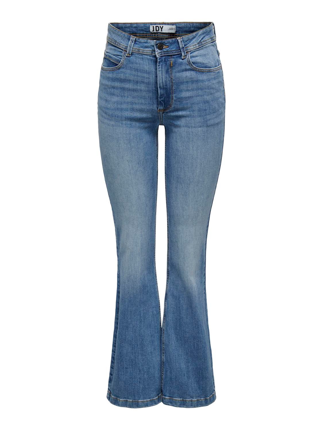 JDYFLORA Hohe Taille Ausgestellt Jeans Medium Blue Denim