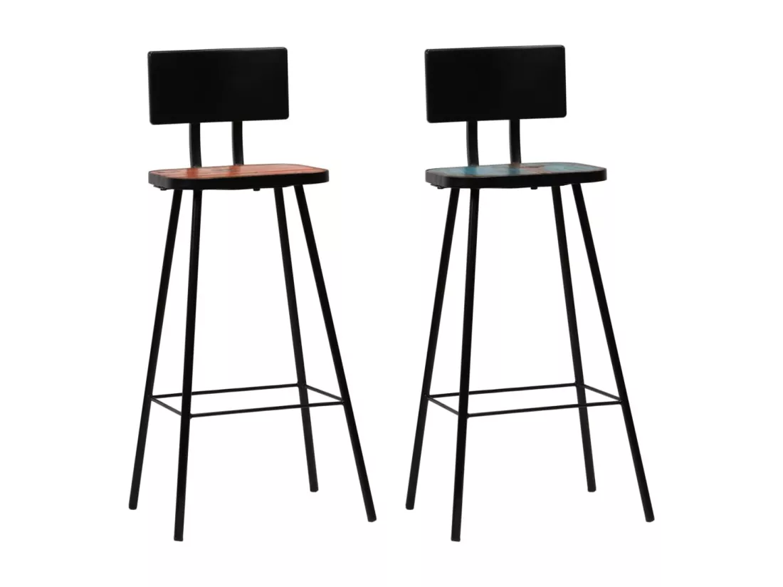 Mobilier de bar 3 pcs Bois de récupération massif Multicolore