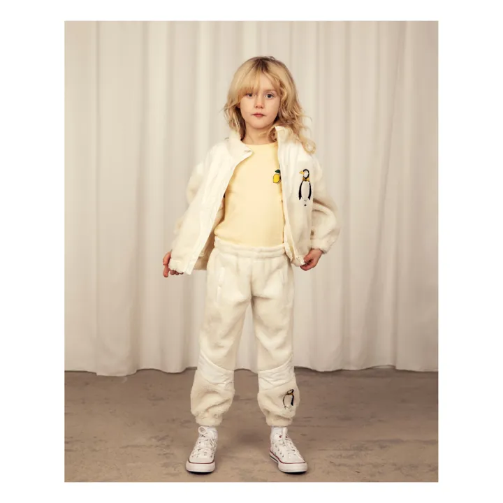 Mini Rodini Veste Polyester Recyclé Pingouin | Ecru