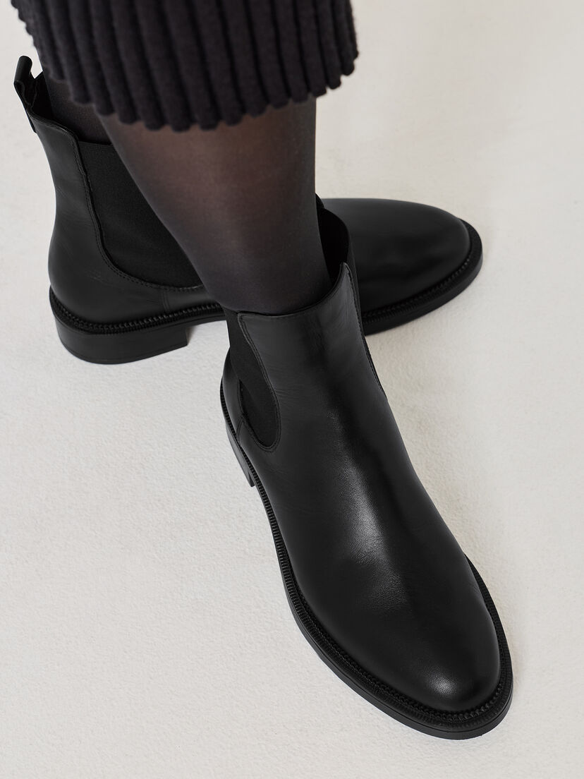 Leren Chelseaboot - zwart