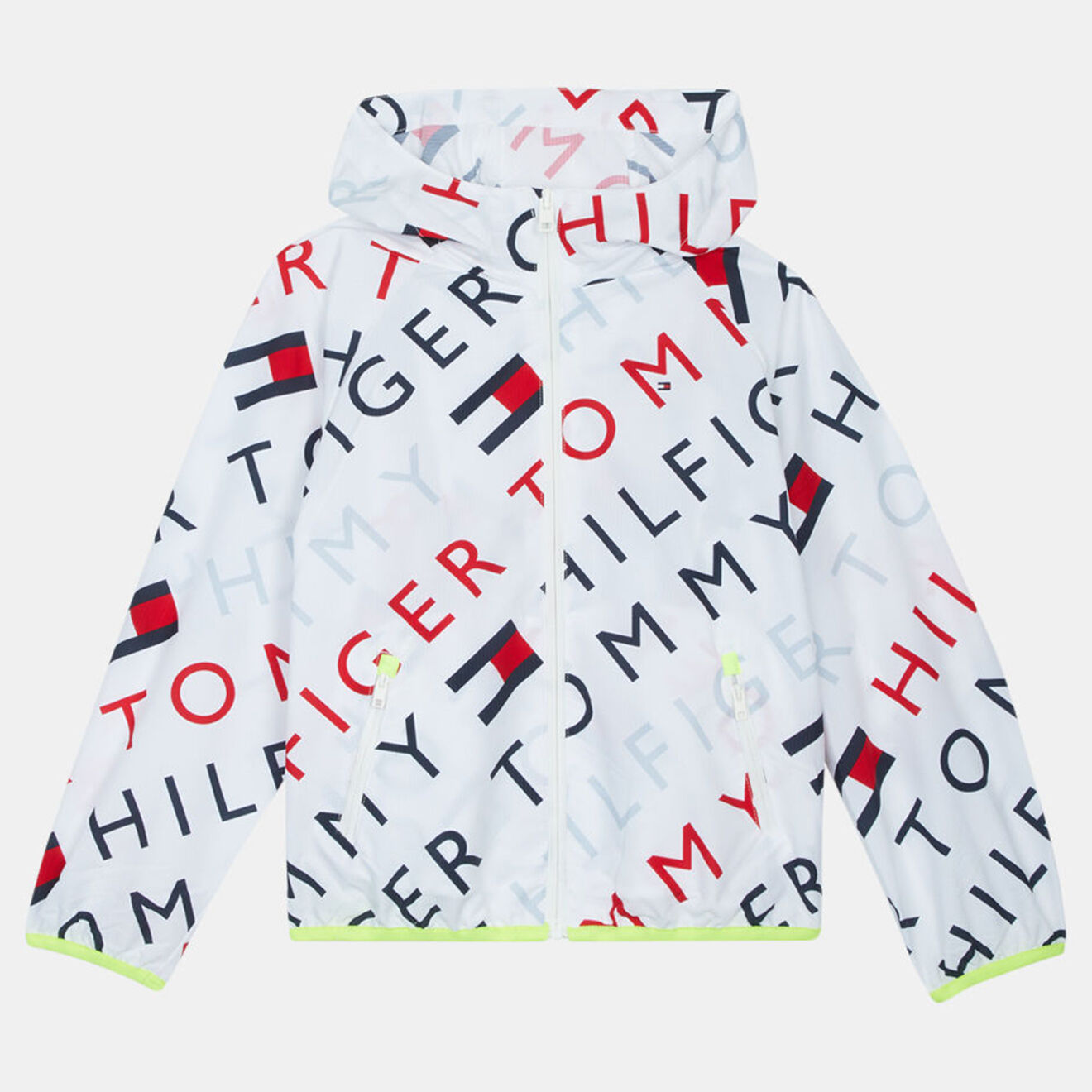 Tommy Hilfiger Coupe-vent à capuche Multi Logo blanc