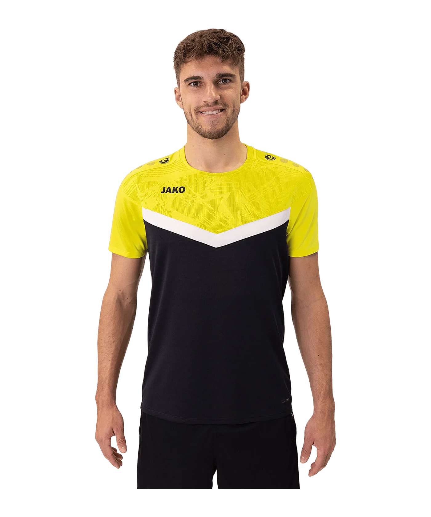 JAKO Iconic T-Shirt Schwarz Gelb F808