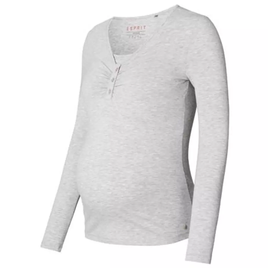 ESPRIT Umstands Longsleeve grau melange