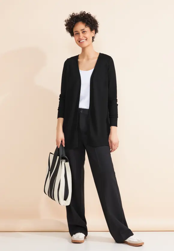 Offene Shirtjacke - Black