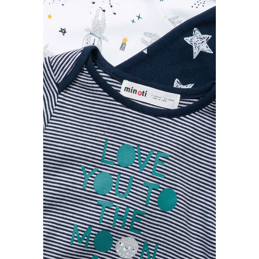 MINOTI 3er-Pack Longsleeves WeißDunkelblau