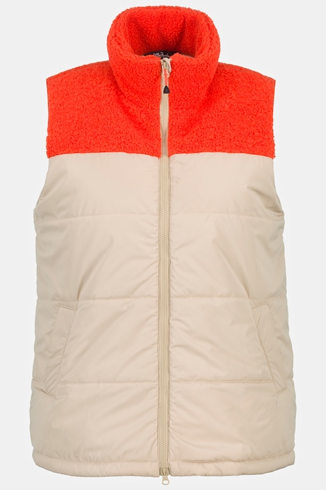 Steppweste, Teddyfleece, Stehkragen, 2-Wege-Zipper