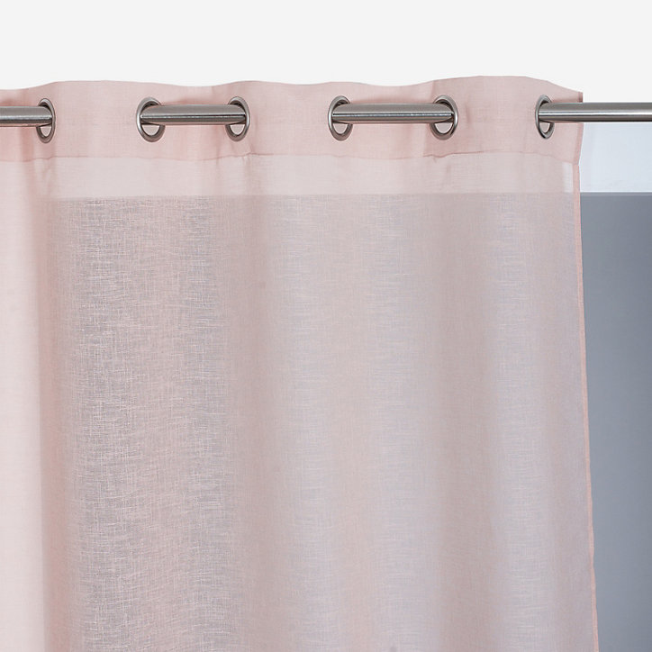 Voilage Romane rose L.240 x l.140 cm