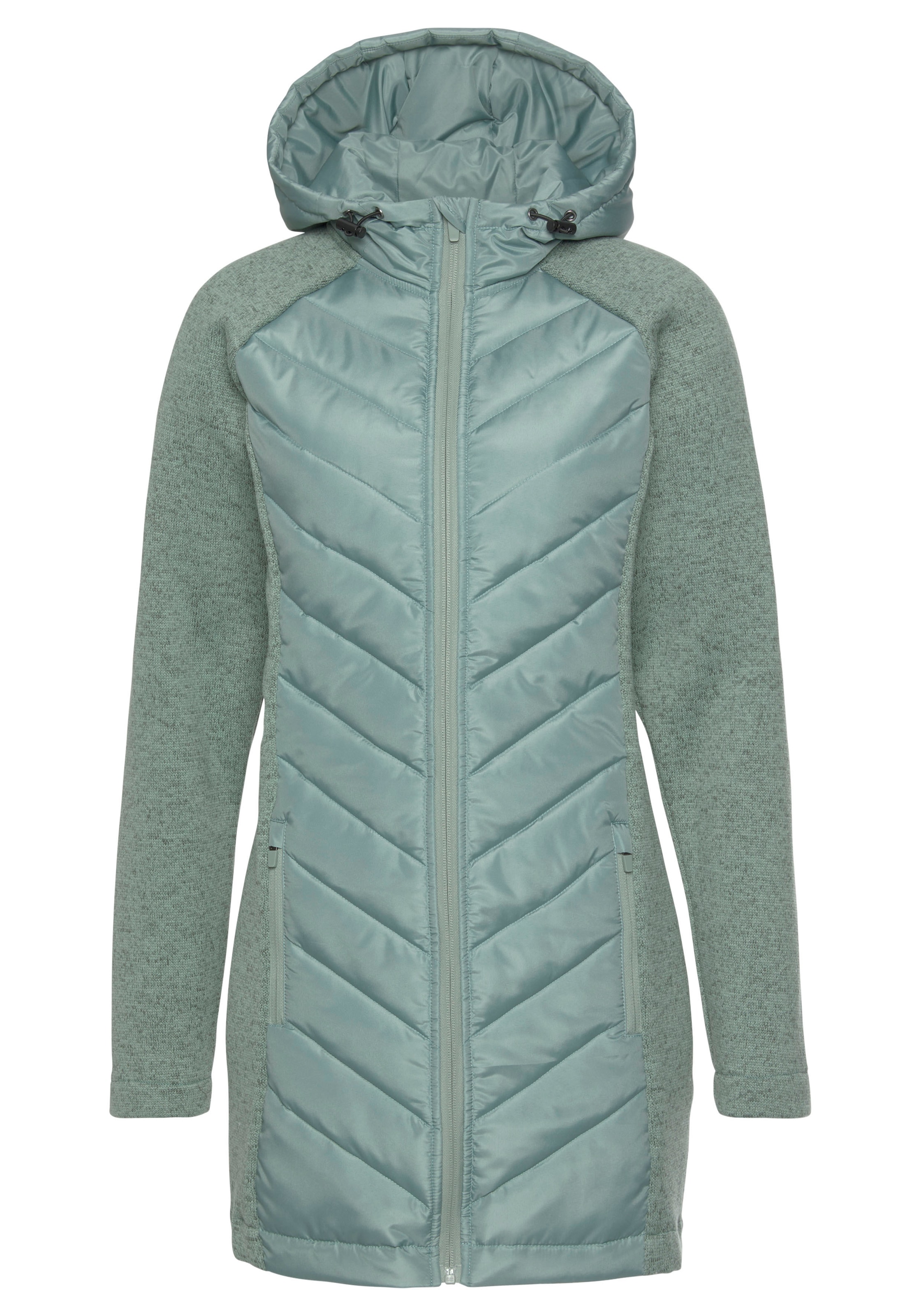 Vivance Steppjacke mit Kapuze mit Strickfleece-Ärmeln