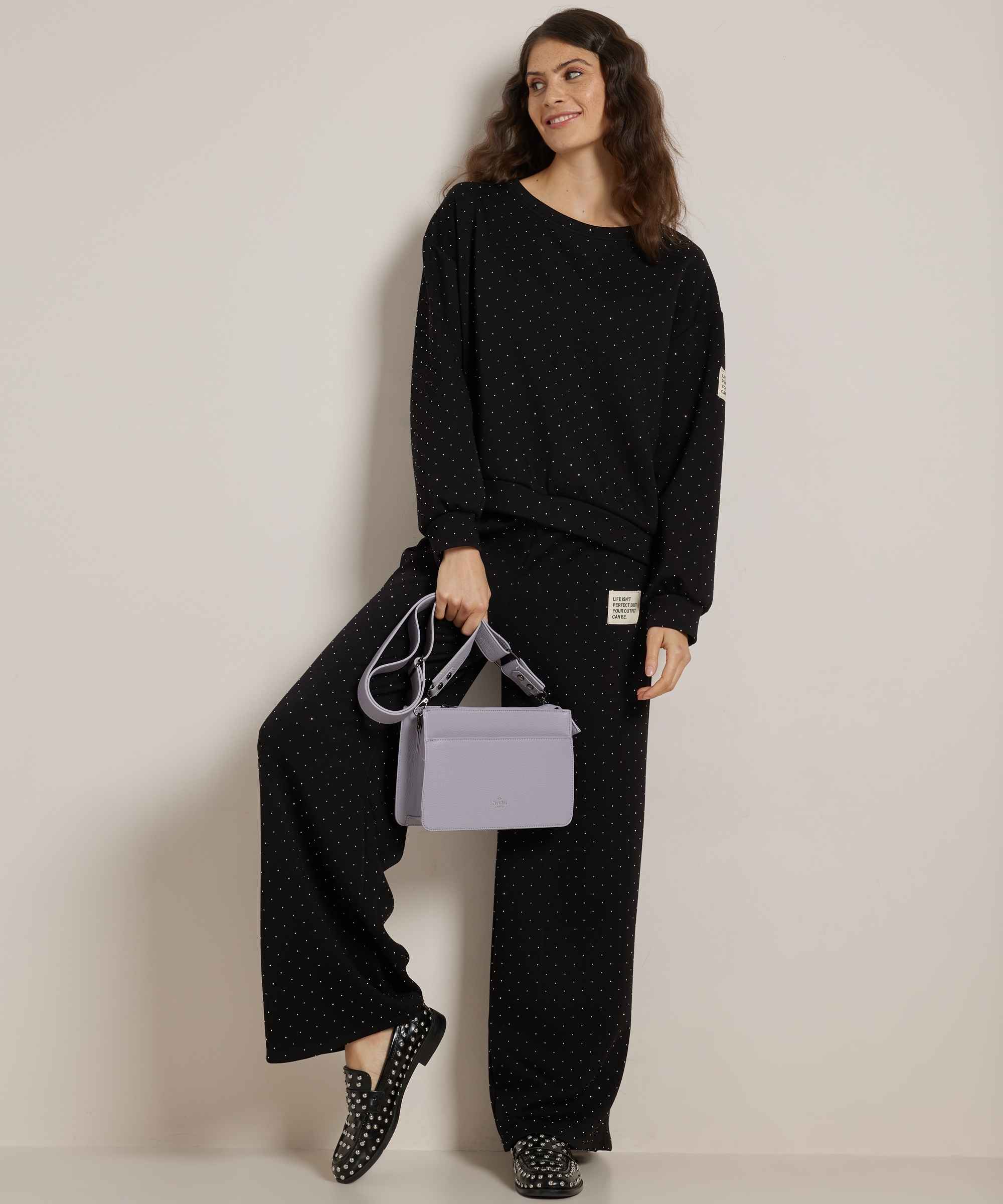 glitter trui mouwlabel