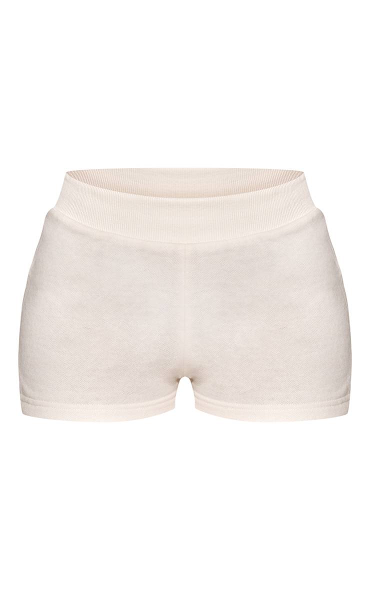 Crème Short Ajusté En Molleton Bouclette