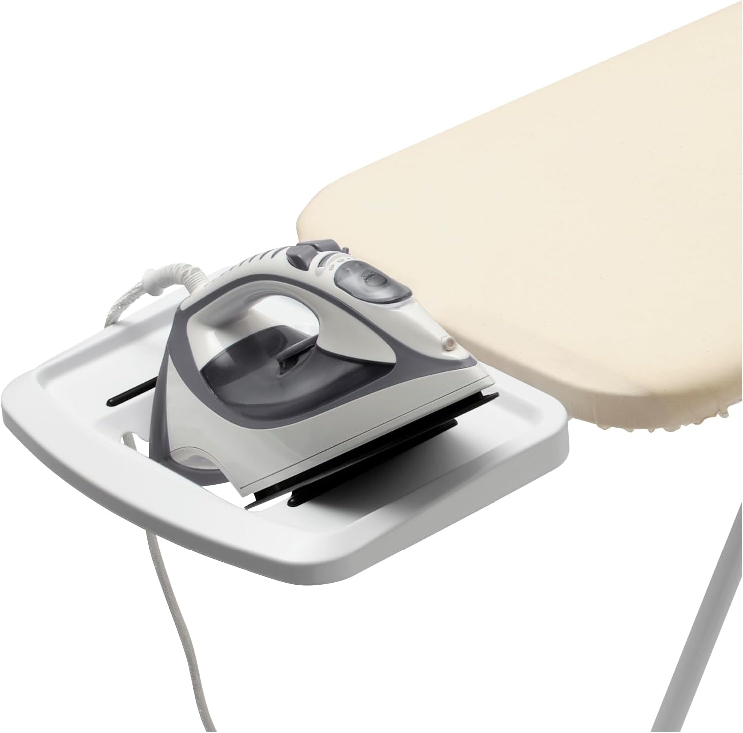 Brabantia Bügelbrett B, 124 x 38 cm – Metallised | 100% Fairtrade-Baumwolle | Stabiler, kippsicherer Rahmen | Faltbar, höhenverstellbar, solide Dampfbügeleisenablage | Fairtrade, C2C-Zertifiziert