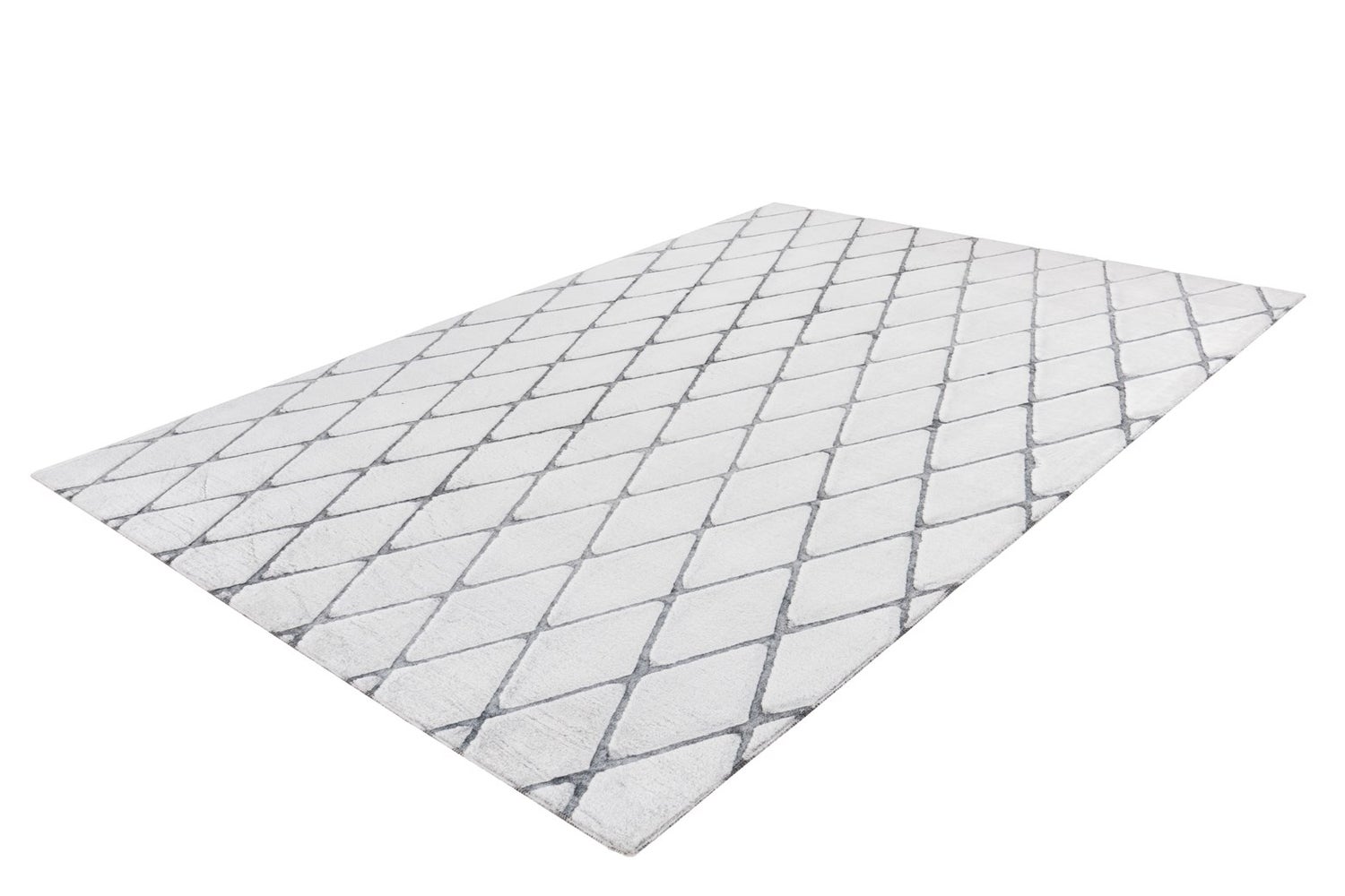 Laagpolig vloerkleed Splendora Wit / Antraciet Modern, Klassiek 80 x 150 cm
