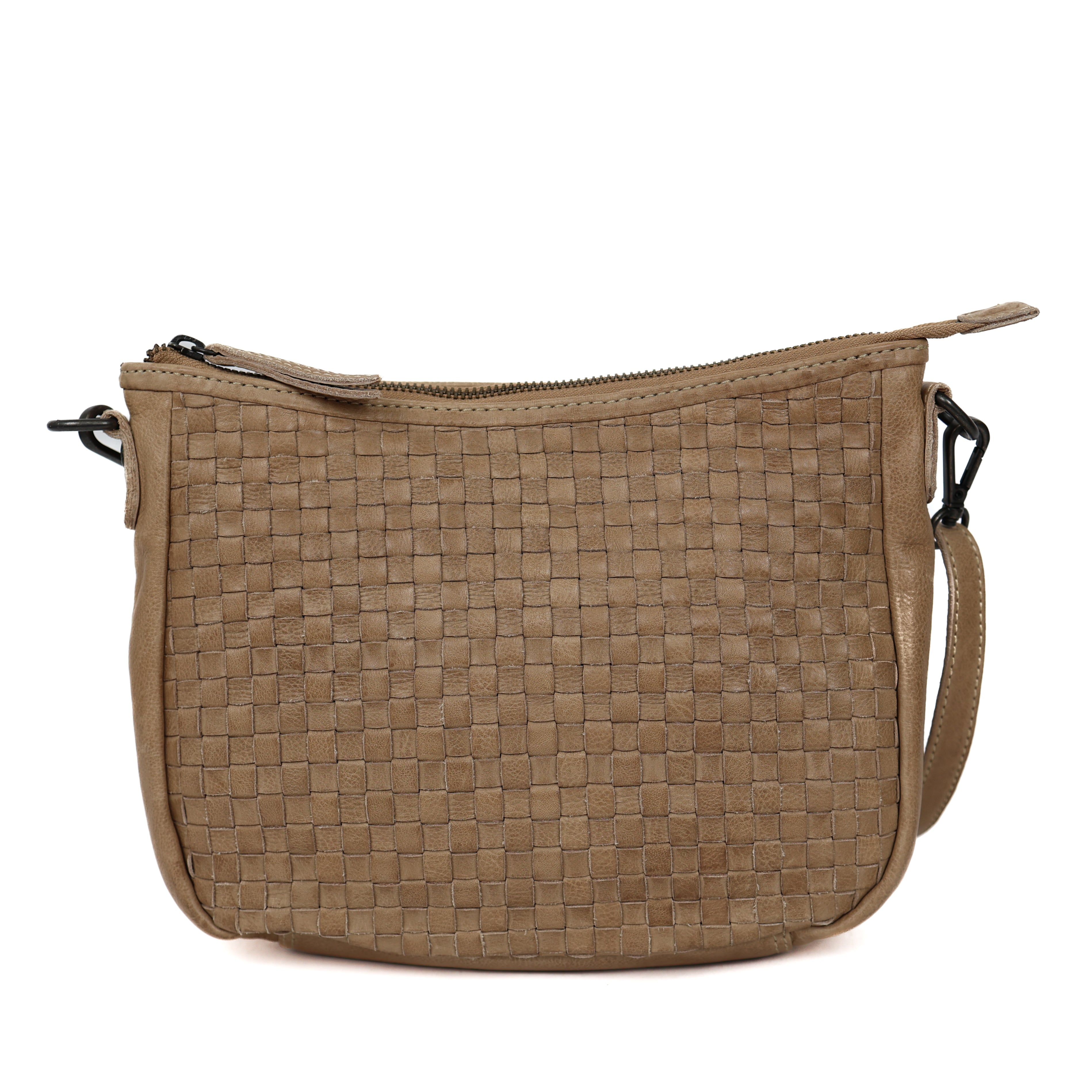Hand/schoudertasje 'Elvira' gevlochten beige BEIGE