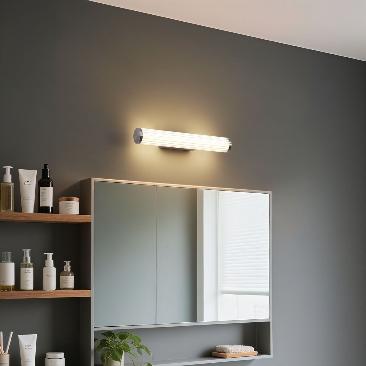 Retro wandlamp gunmetal 40.4cm incl. LED IP44 - Coco