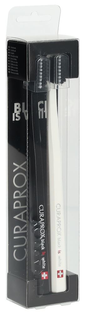CURAPROX White is Black Zahnbürsten<br>2 Stück, weiss/schwarz