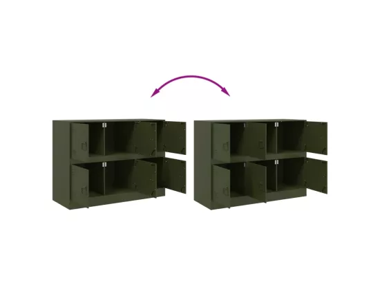 Buffet vert olive 99x39x73 cm acier