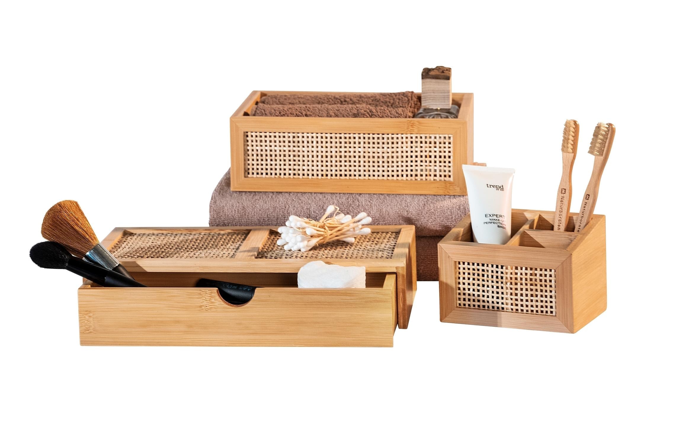WENKO Aufbewahrungsbox »Allegre mit Schublade, Hellbraun«