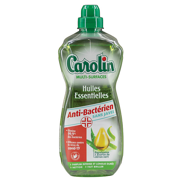 Nettoyant multi-usages antibactérien parfumé Carolin citron vert 1 L
