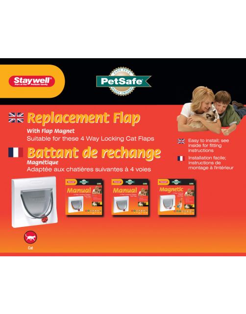 Staywell-Petsafe Vervangingsklep En Magneet 900 - Kattenluik - per stuk