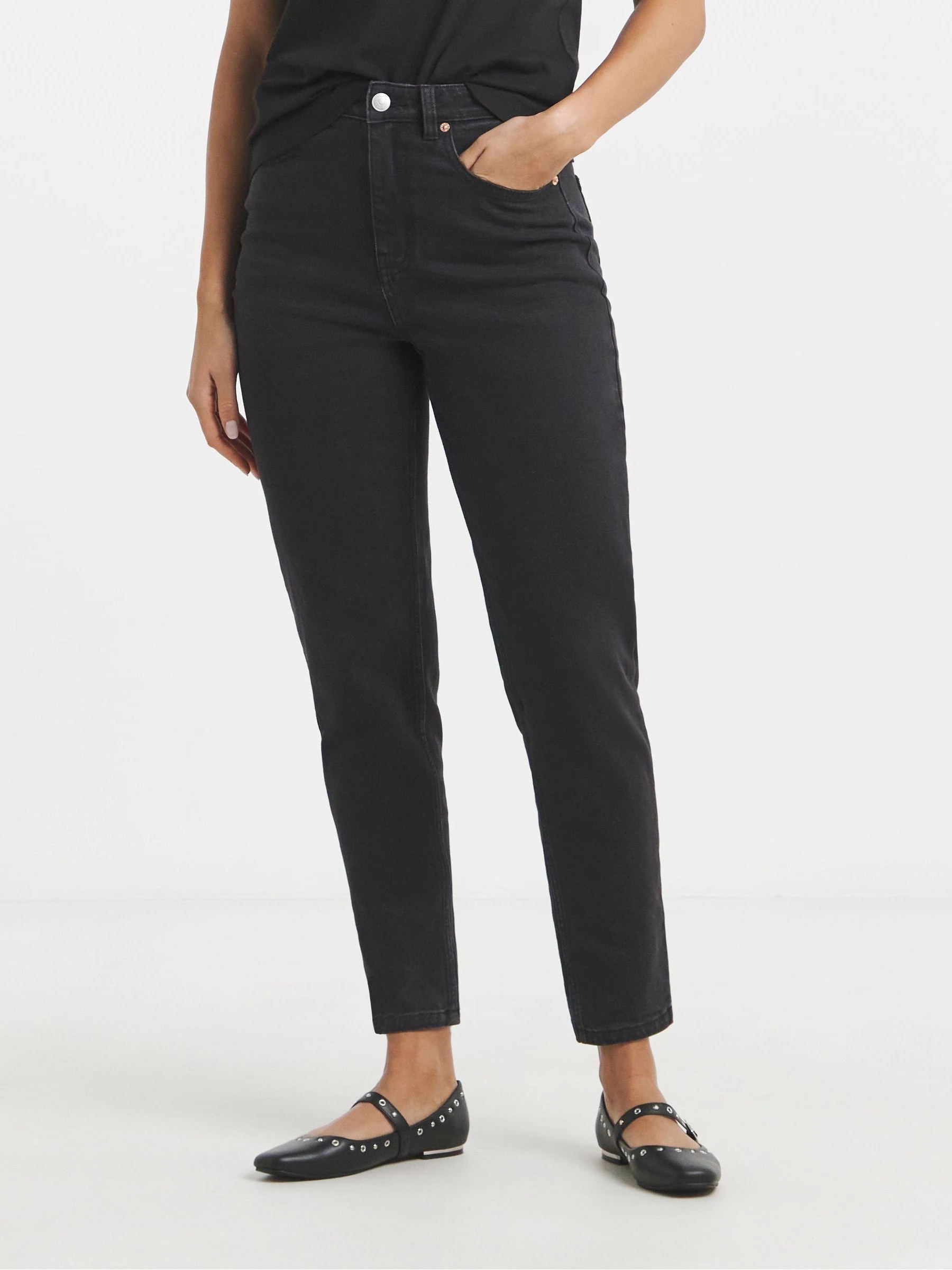 Zwart chroom - Simply Be 99/1 Loose Mom Jeans