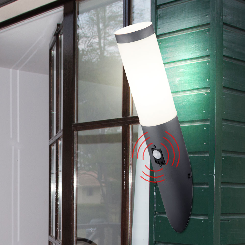 Wandleuchte, Edelstahl, anthrazit, Sensor, H 41 cm, BOSTON
