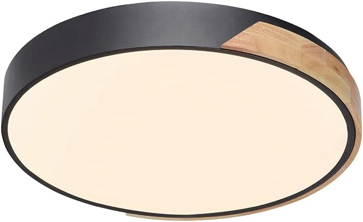 Paul Neuhaus Q-BILA 6071-18 LED Deckenleuchte Schwarz/Holz, Alexa kompatibel Smart Home, dimmbar per Fernbedienung, warmweiß - kaltweiss…