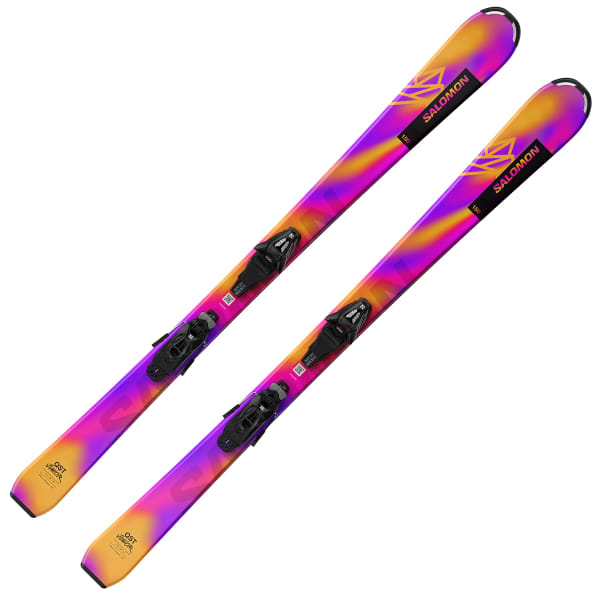 Pack ski SALOMON L LUX JR S + C5 GW J75 RHODAMINE RED / SAFFRON / BLACK