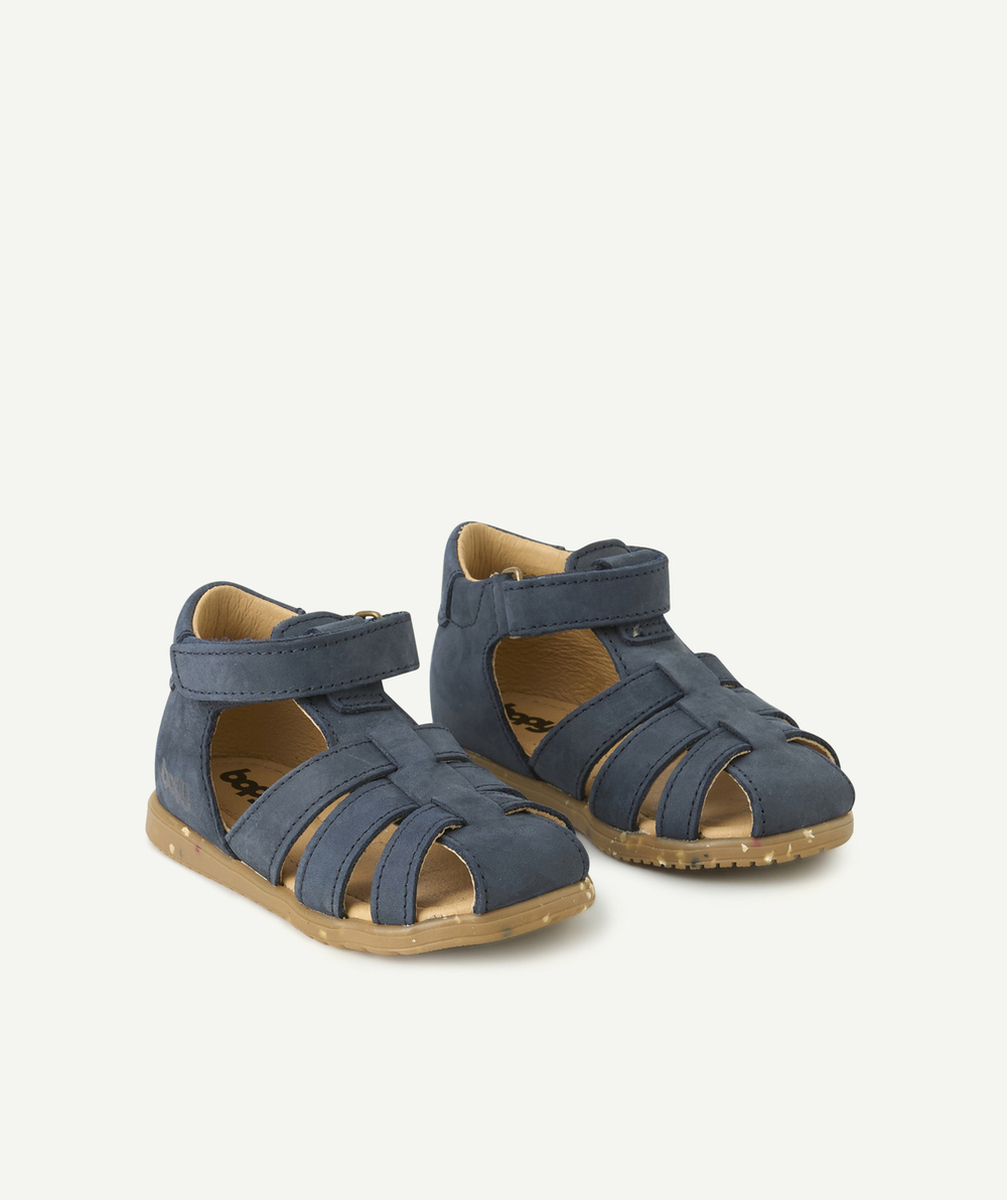 BOPYSANDALES BÉBÉ GARÇON EN CUIR BLEU MARINE