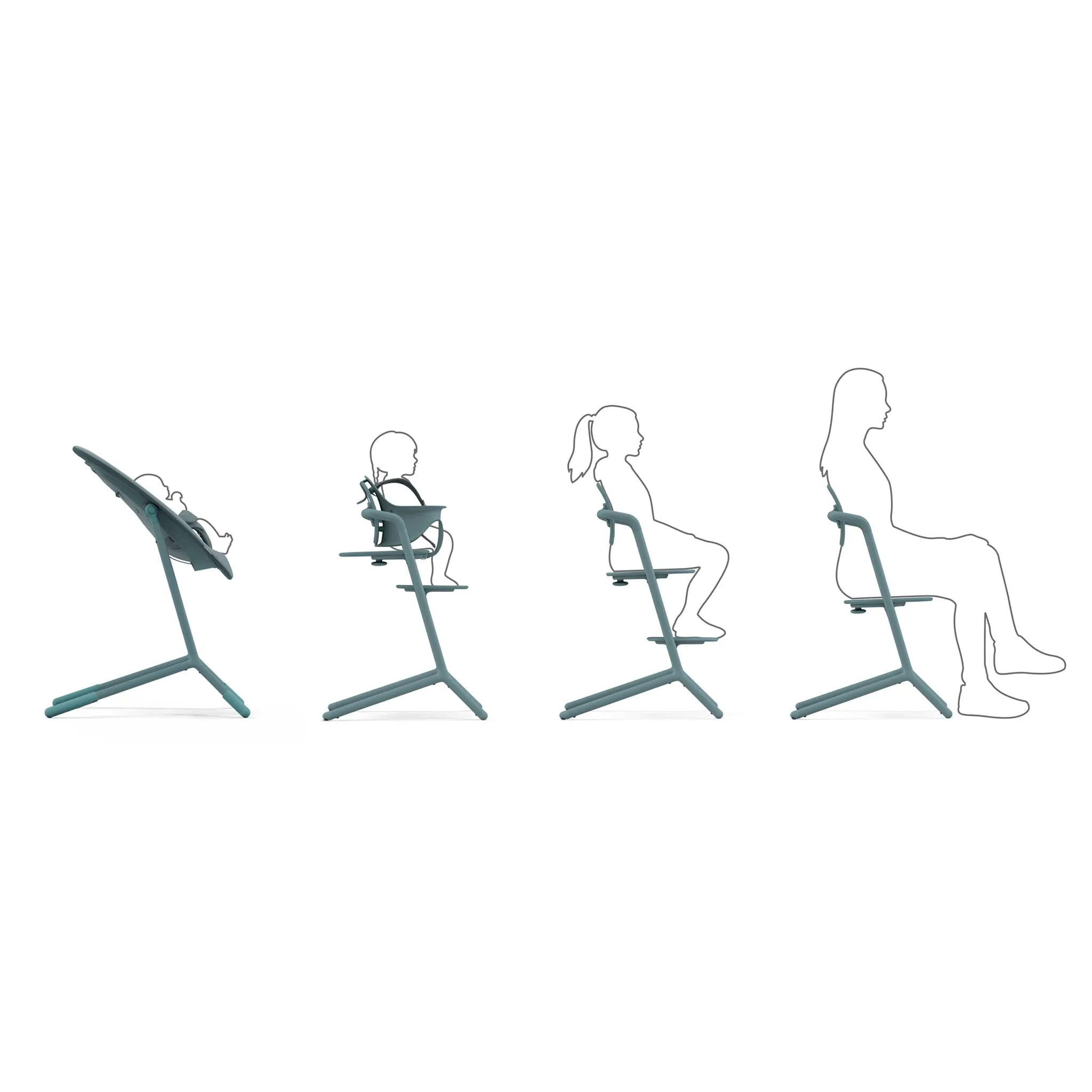 Cybex Chaise Haute 3-en-1 Lemo - Stone Bleu